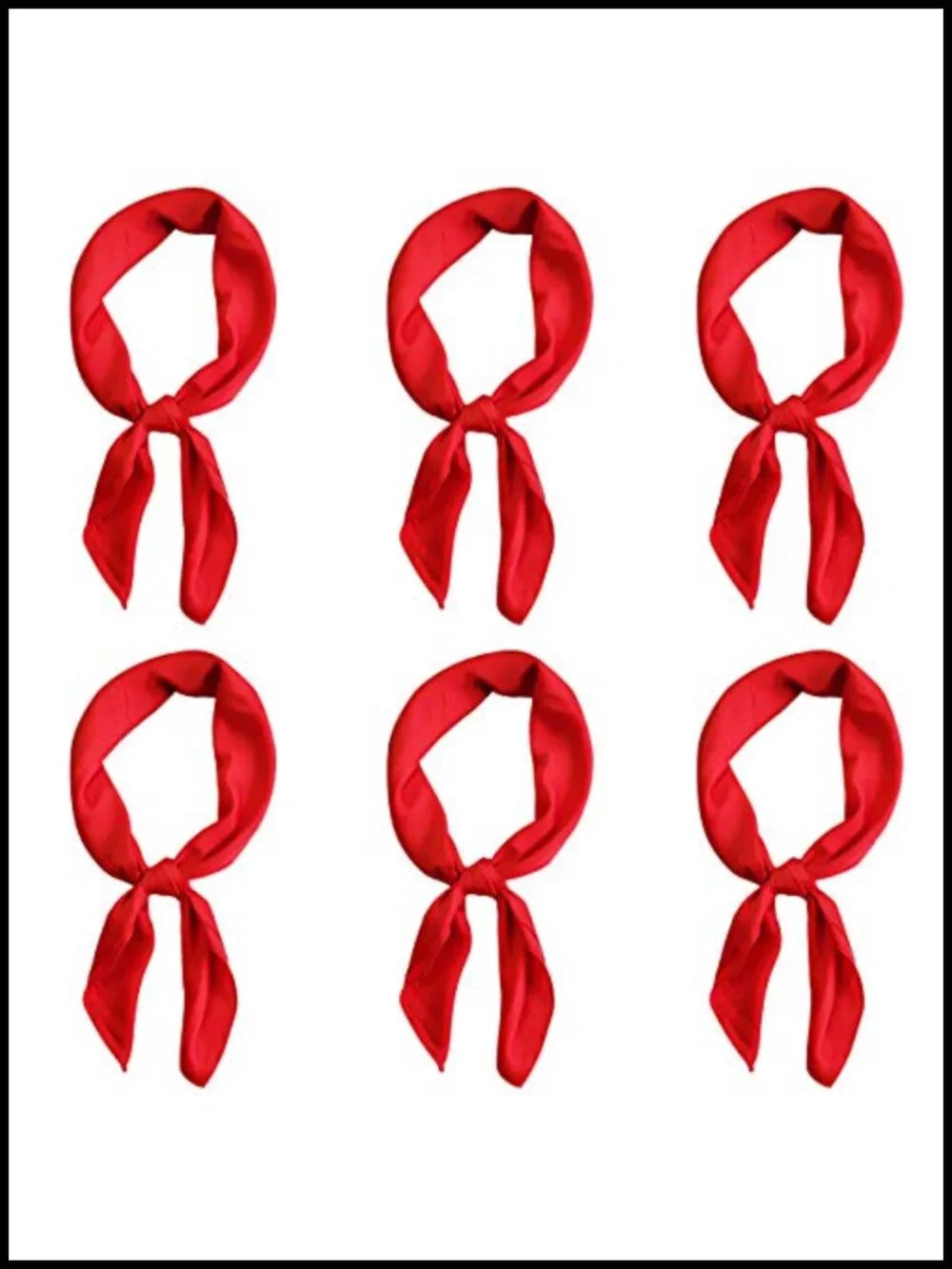 Satin Square Neck Scarf 6 Pack Silky Polyester Women's Fashion Accessory
